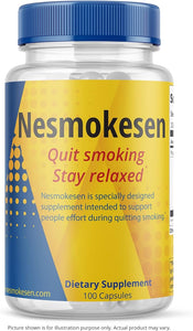 Nesmokesen - Quit Smoking Stay Relaxed, (100 Capsules / 27 Days Supply) Made in The USA