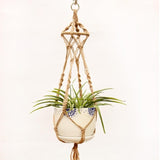 1pc Large-sized  Plant Hanger Basket  Handmade Rope Pots Holder Fine Hemp Rope Net Flower Pot Plant Lanyard