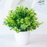 1pc Artificial Plants Green Bonsai Small Tree Pot Plants Fake Flower Potted Ornaments for Home Decoration Craft Plant Decorative