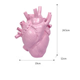 Anatomical Heart Shape Flower Vase Nordic Style Flower Pot Dried Vases Sculpture Desktop Plant Pot for Home Decor Ornament Gifts