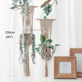 Macrame Wall Hanging Basket Macrame Plant Hanger Wall Planter Balcony Decorations Indoor wWall Plant Holder Hanging Pot