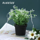 Artificial Flowers Plants Green Bonsai Pot Plants Fake Flower Potted Ornaments For Home Decoration Craft Plant Decorative